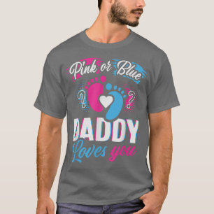 T-shirt Rose Ou Bleu Votre Papa Vous Aime Genre Révéler Fu