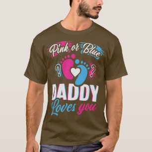 T-shirt Rose Ou Bleu Votre Papa Vous Aime Genre Révéler Fu