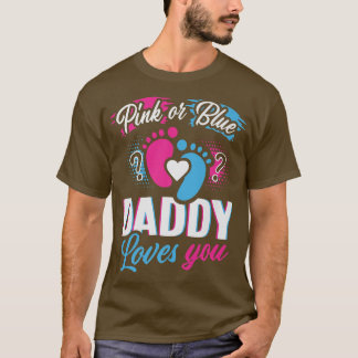 T-shirt Rose Ou Bleu Votre Papa Vous Aime Genre Révéler Fu