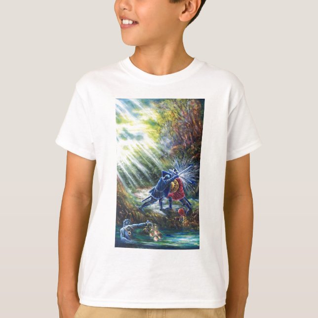 T-shirt ROSE OUBLIÉ combattant les chevaliers, l'argent et (Devant)