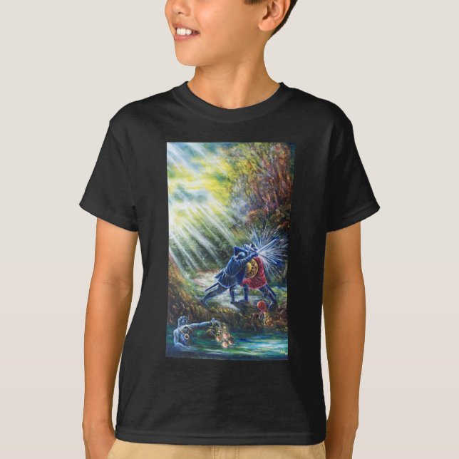 T-shirt ROSE OUBLIÉ combattant les chevaliers, l'argent et (Devant)