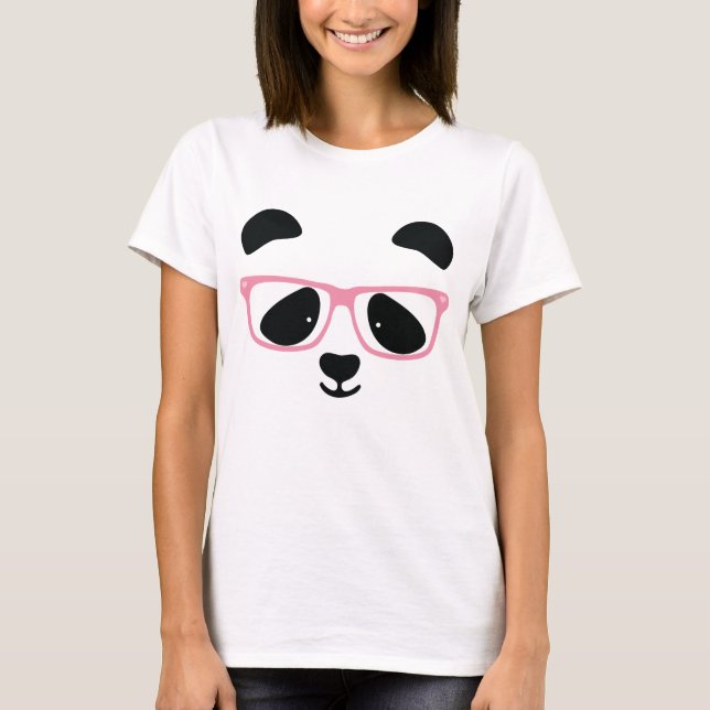 T-shirt Rose Panda mignon (Devant)