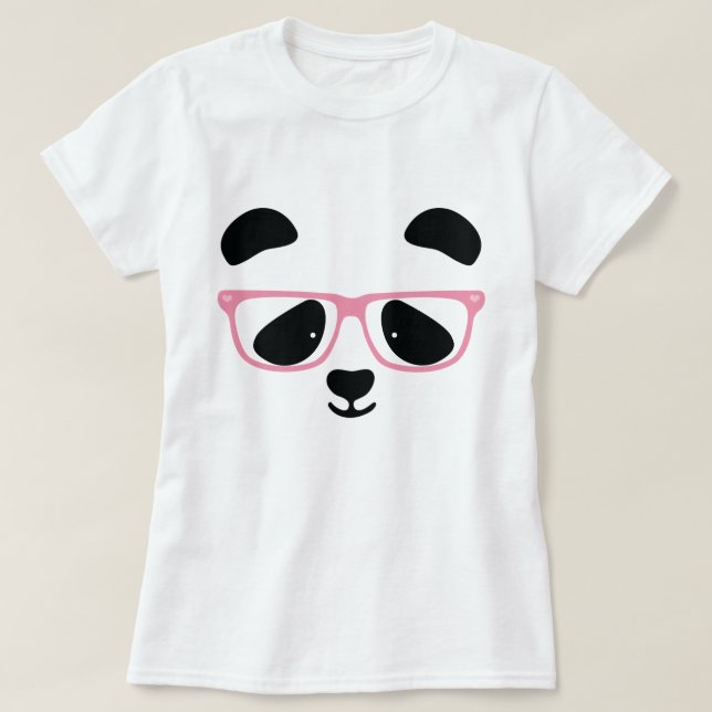 T-shirt Rose Panda mignon (Design devant)