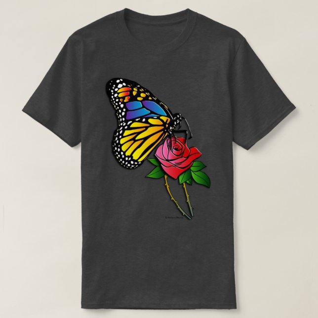 T-shirt rose papillon (Design devant)