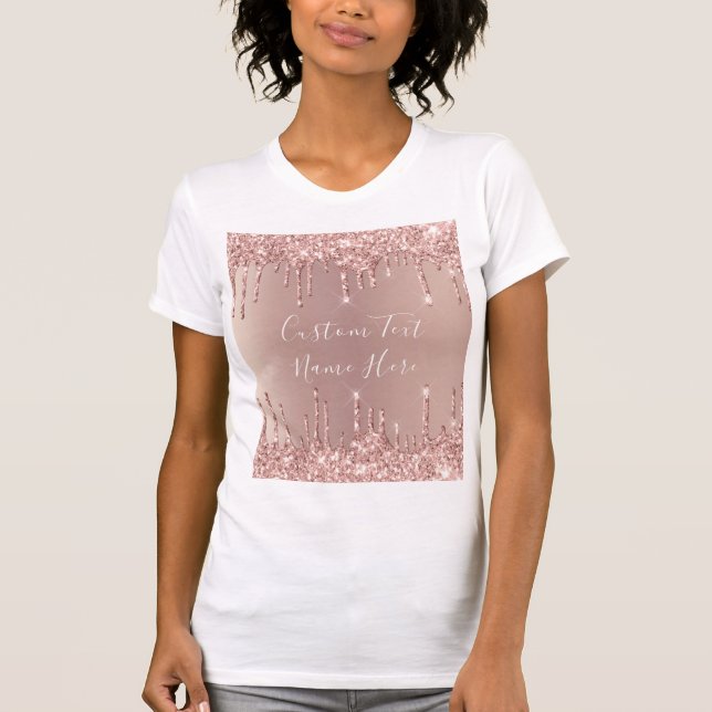 T-shirt rose Parties scintillant or avec texte per (Devant)