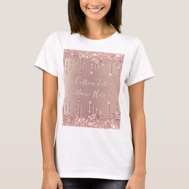 T-shirt Rose Parties scintillant or  Drivers Texte personn (Devant)