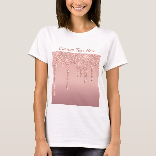 T-shirt rose Parties scintillant or Nom du texte p (Devant)