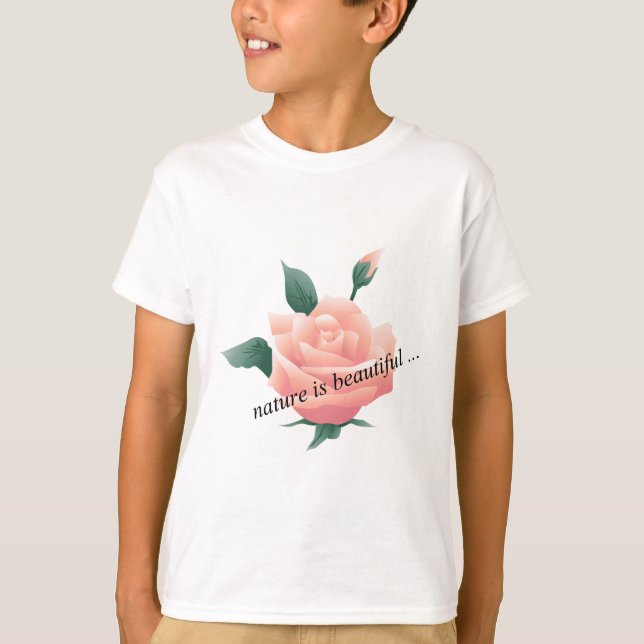 T-shirt Rose (Pêche) - Belle nature (Devant)