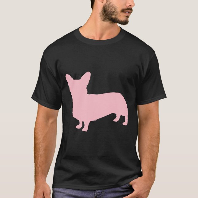 T-shirt Rose Pembroke Welsh Corgi Silhouette (Devant)