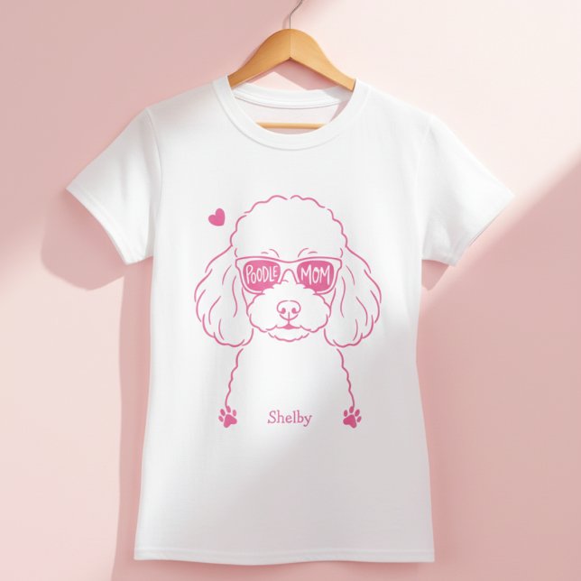 T-shirt Rose Pink Poodle Tee | Personalized Dog Mom Gift (Créateur téléchargé)