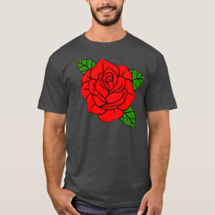 T-shirt Rose Pocke Rose rouge Fleur Rose Fleur rouge Flora