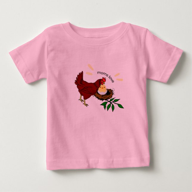 T-Shirt rose pour bébé fille. (Devant)