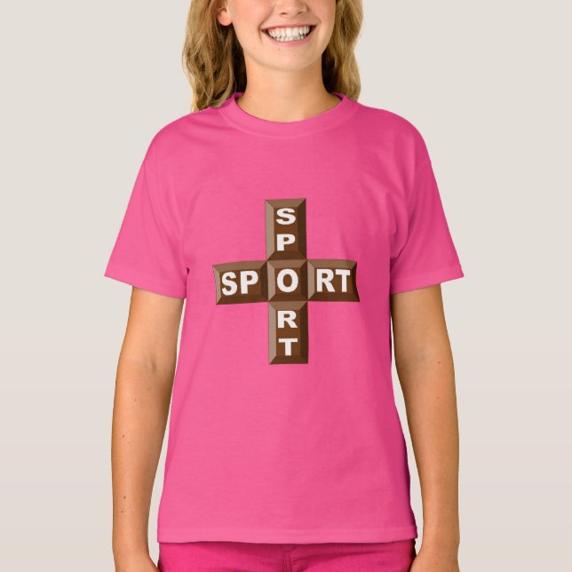 T-shirt rose pour filles  CHOCOLAT  SPORT  (Devant)