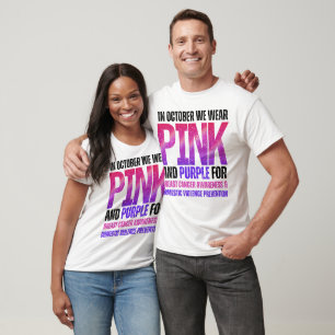 T-shirt Rose pour le cancer du sein violet violence domest