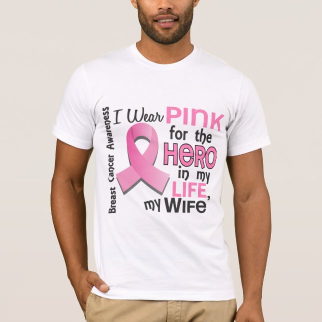 T-shirt Rose pour le héros dans mon cancer du sein (Devant)