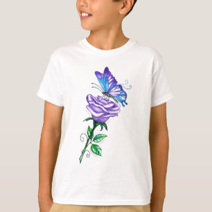 T-shirt Rose pourpre avec papillon