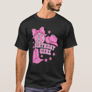 T-shirt Rose Prépa Western Disco 11e Anniversaire Fille 11