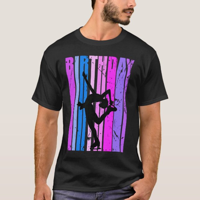 T-shirt Rose Purple Girls Patinage sur glace Anniversaire  (Devant)