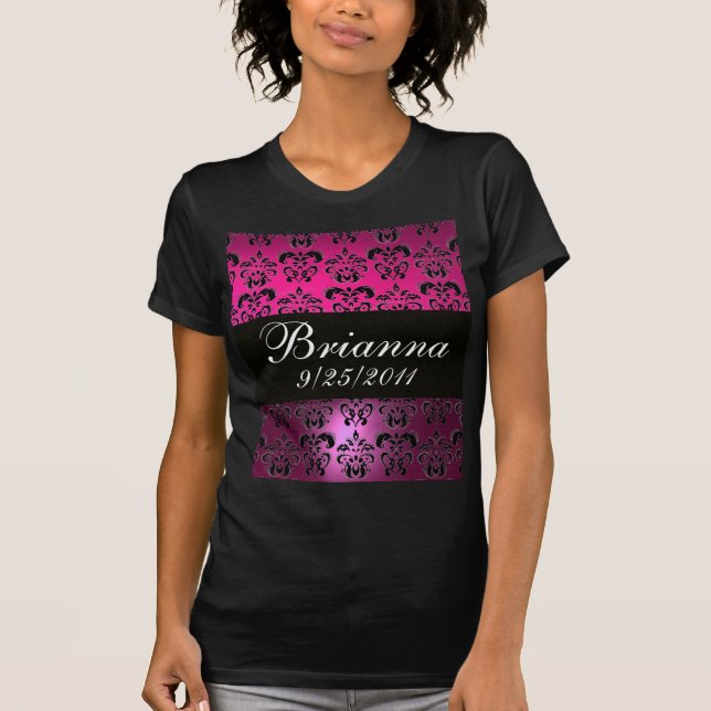 T-SHIRT ROSE PURPLE NOIR DOMMASK (Devant)