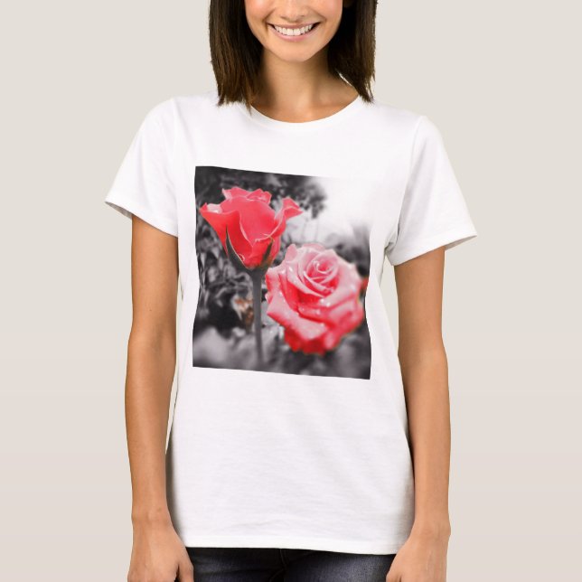 T-shirt Rose romantique (Devant)
