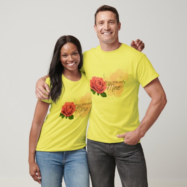 T-shirt Rose rose avec texte  (Unisexe)