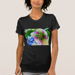 T-shirt Rose rose carême bleu boule de verre