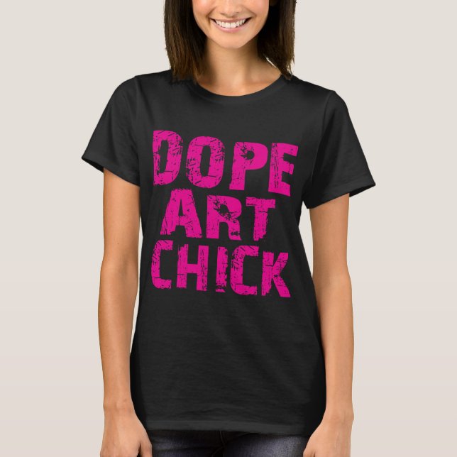 T-shirt Rose rose de poussin d'art de dopant de trouille (Devant)