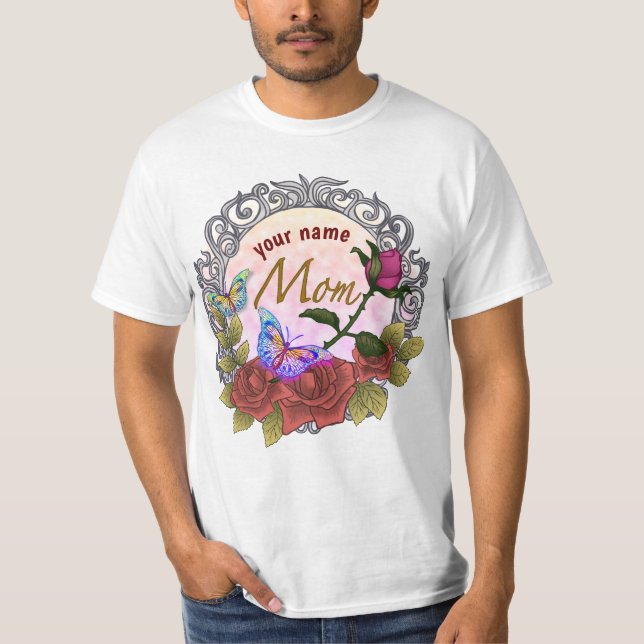 T-shirt Rose Rosebud maman personnalisée (Devant)