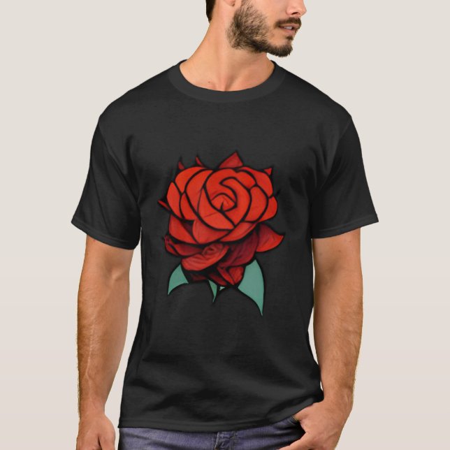 T-shirt Rose rouge (Devant)