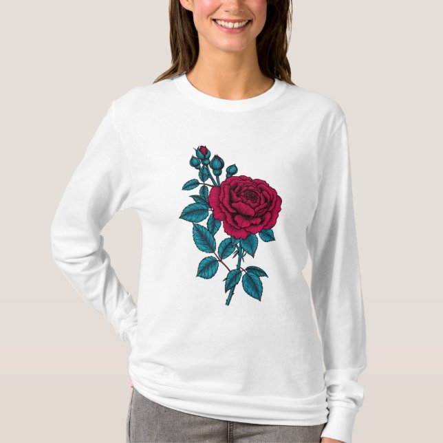 T-shirt Rose rouge (Devant)
