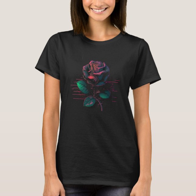 T-shirt Rose rouge 2 (Devant)