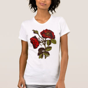 T-shirt Rose rouge antique