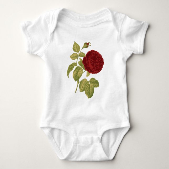 T-shirt Rose rouge antique (Devant)