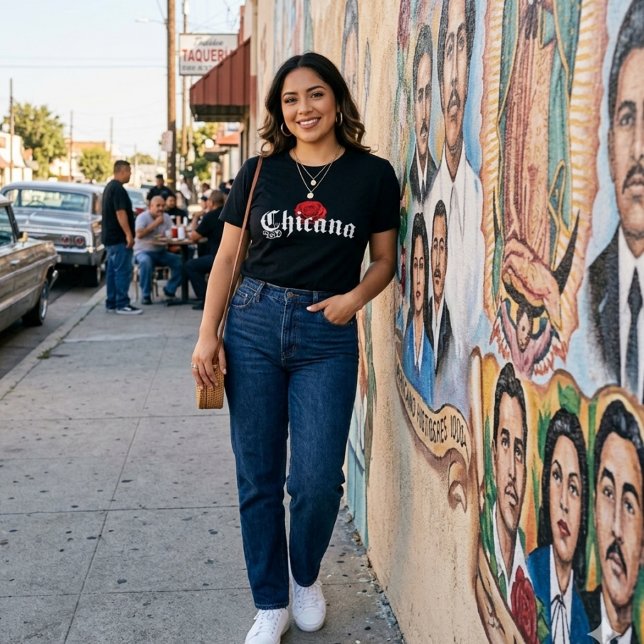 T-shirt Rose Rouge Chicana  (Créateur téléchargé)