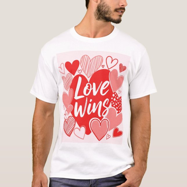 T-shirt Rose rouge gras "L'amour est la réponse" Tee graph (Devant)