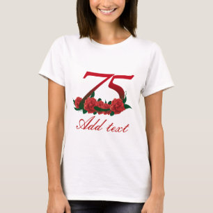 T-shirt rose rouge numéro 75 de soixante-quinzième