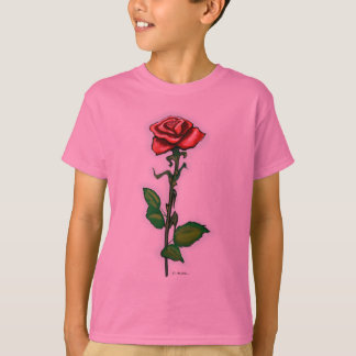T-shirt Rose rouge simple