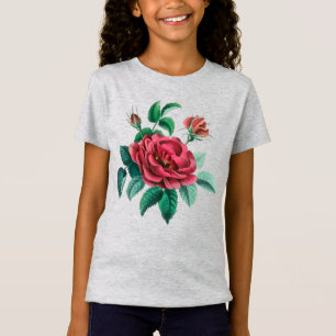 T-Shirt Rose rouge vintage