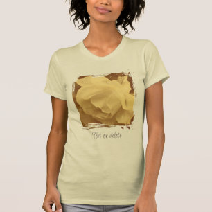 T-shirt Rose Sépia Vintage Personnalisée avec Gouttes de P