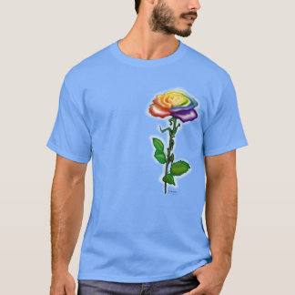 T-shirt Rose simple arc-en-ciel
