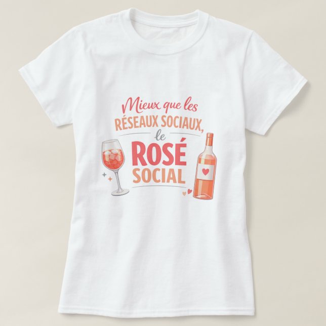 T-shirt Rosé Social (Design devant)