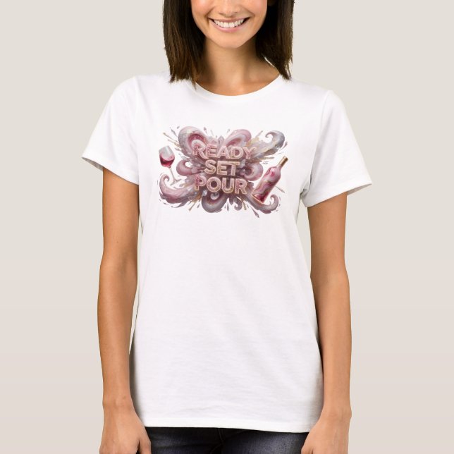 T-shirt Rose stylé PRÊT À SERVIR Art à porter (Devant)