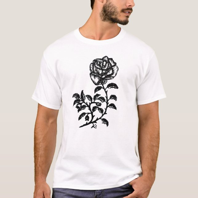 T-shirt Rose stylo et encre (Devant)