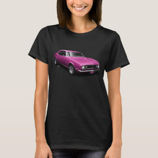 T-shirt Rose sur la chemise de dames de Camaro du noir 68