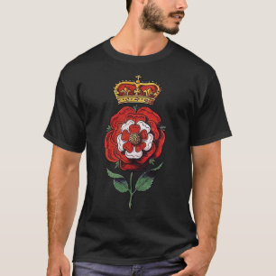 T-shirt Rose Tudor couronné rouge et blanc