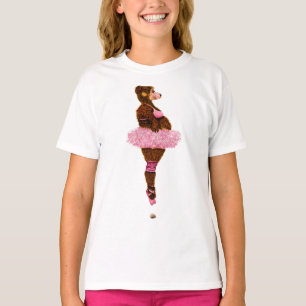 T-shirt rose Tutu à l'ours Ballerina mignonne