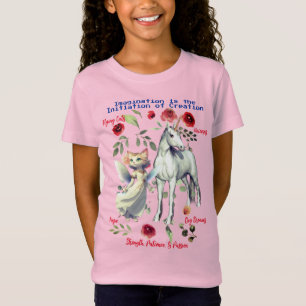 T-Shirt (Rose) Unicorn Chats amusant