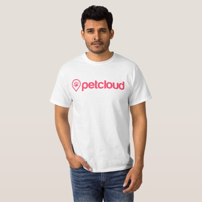 T-shirt rose unisexe de logo de PetCloud (Devant entier)