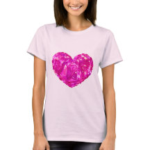 T-shirt rose vif avec coeur
