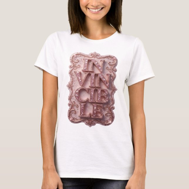 T-shirt Rose vif INVISIBLE imprimé (Devant)